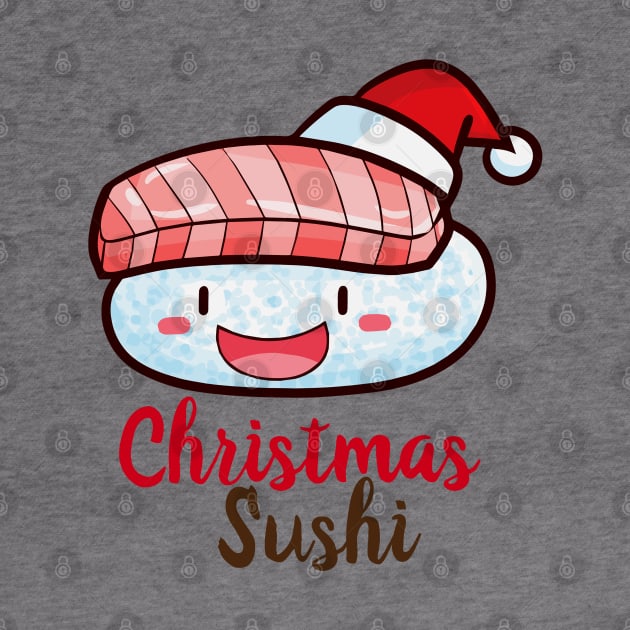 Kawaii christmas tuna sushi by Jocularity Art